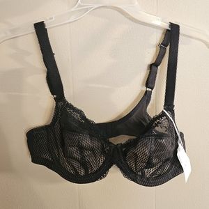 Elomi Charley Sheer Underwire Bra 36D Black